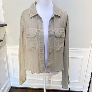 Bella Dahl Sage Green Linen Utility Jacket Size S